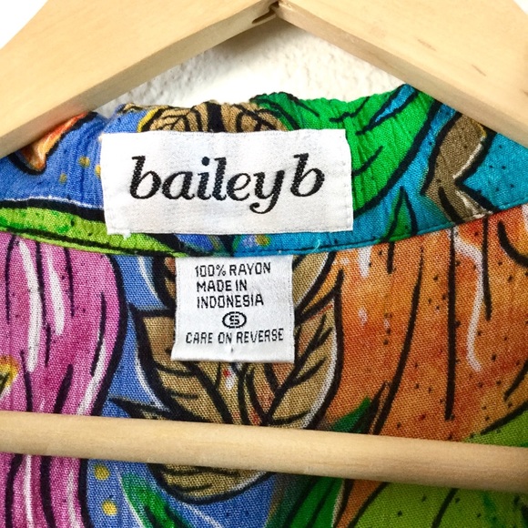 Baileyb Vtg Tropical Rainbow Collared Dress Sz S - Picture 3 of 8